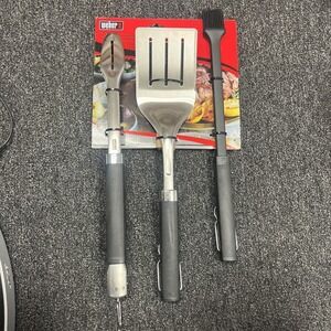 Weber 3 Piece Precision Grill Tool Set, Stainless Steel - Brand New
